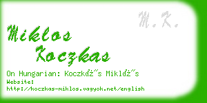 miklos koczkas business card